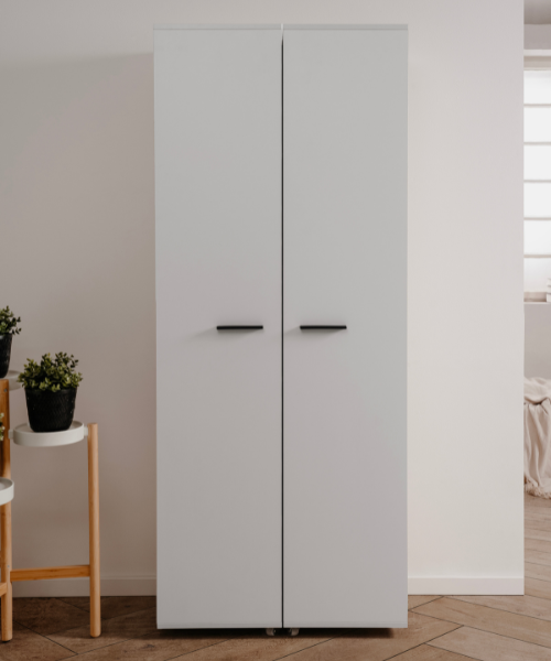 emob Schoenenkast Satine - 74x34x181cm - 2 deuren - wit