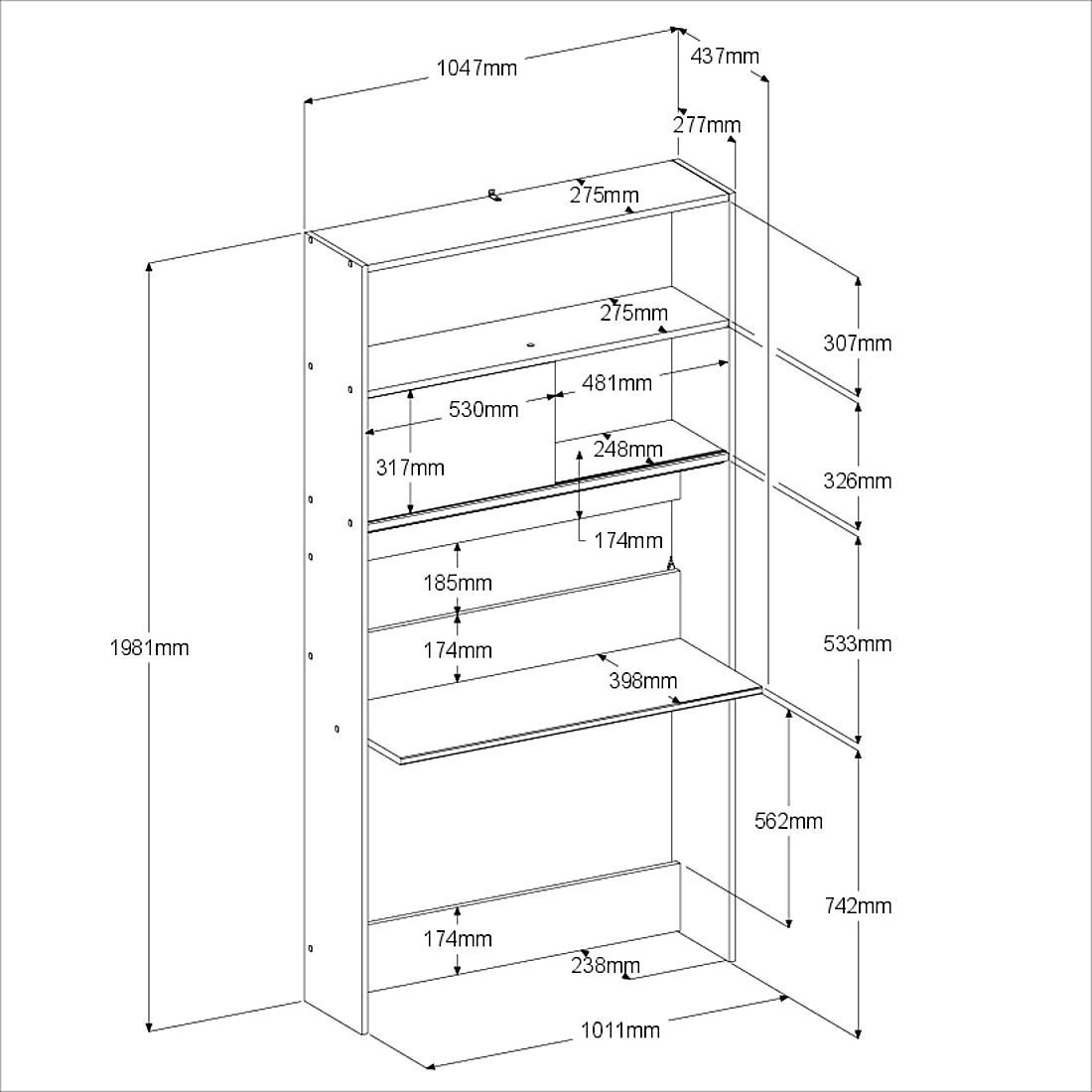 Emob Secretaire Fina 105 Cm - Walnoot
