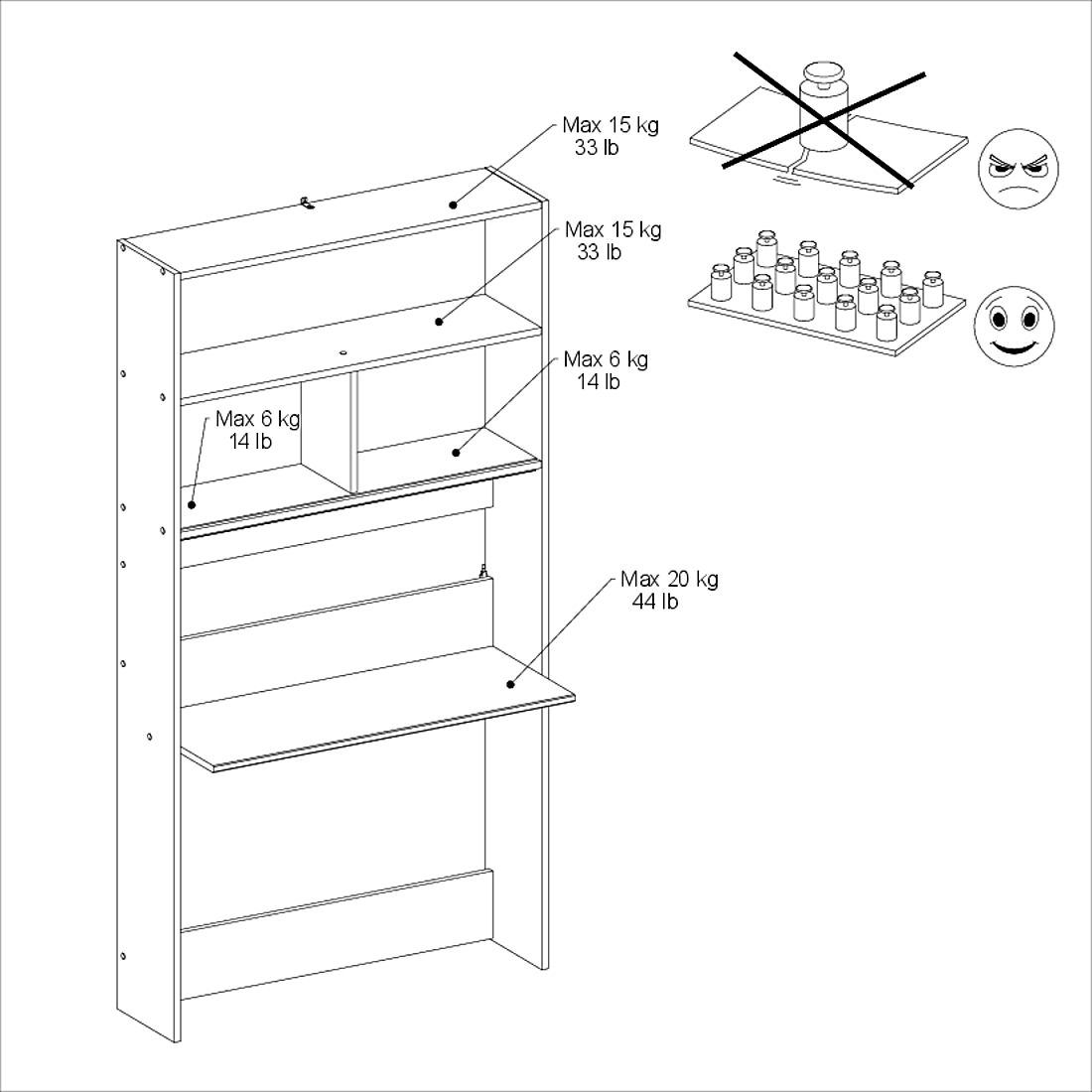 Emob Secretaire Fina 105 Cm - Walnoot