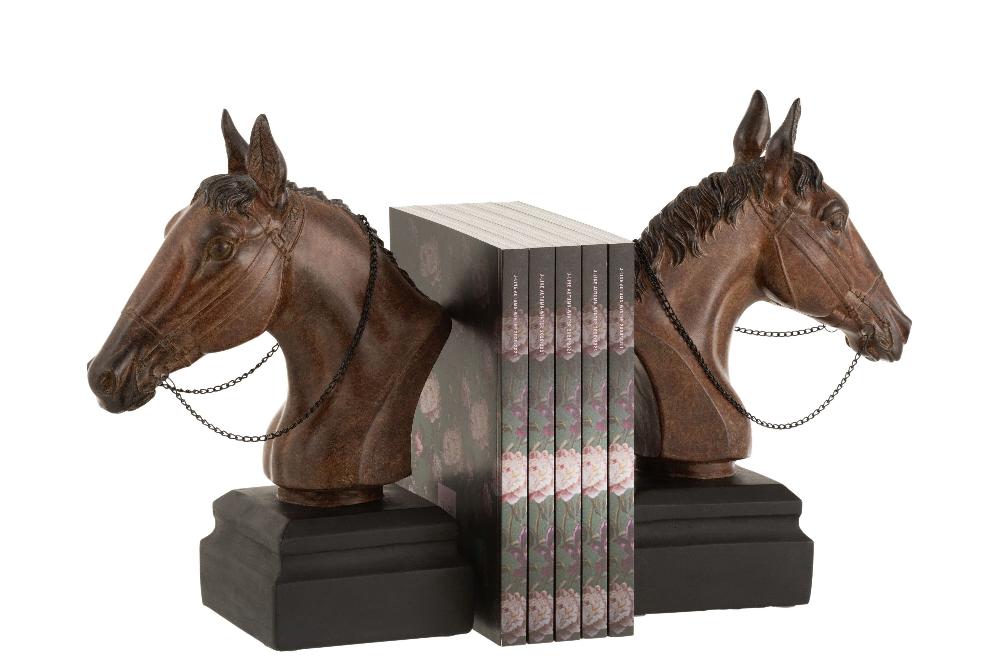 Emob Set 2 Boekensteun Paard Poly Bruin