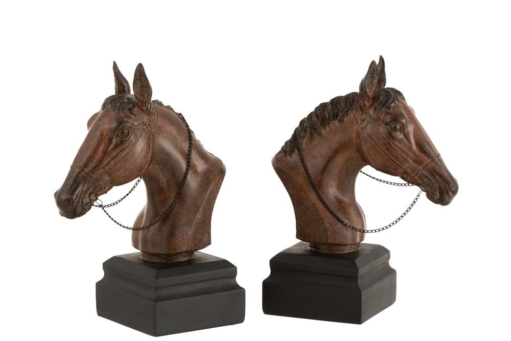 Emob Set 2 Boekensteun Paard Poly Bruin