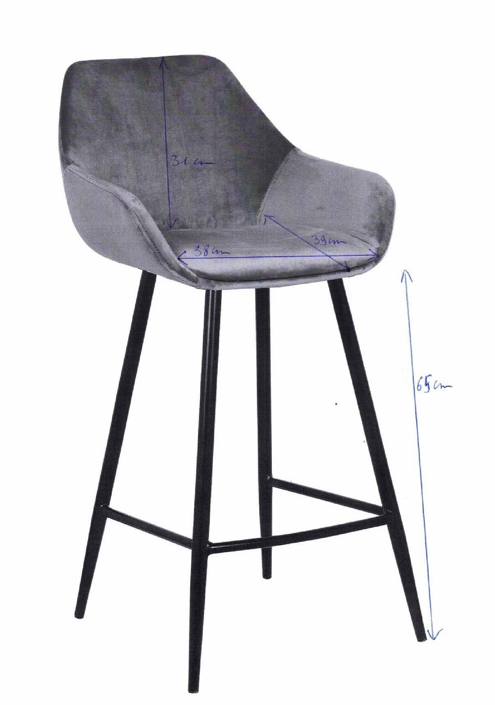Emob Set Van 2 Barstoelen Amman 65cm - Grijs