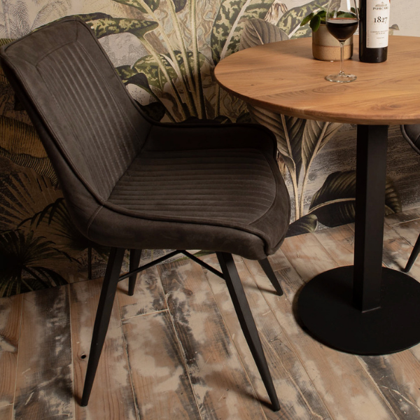 emob Set van 2 eetkamerstoelen Denver – grijs