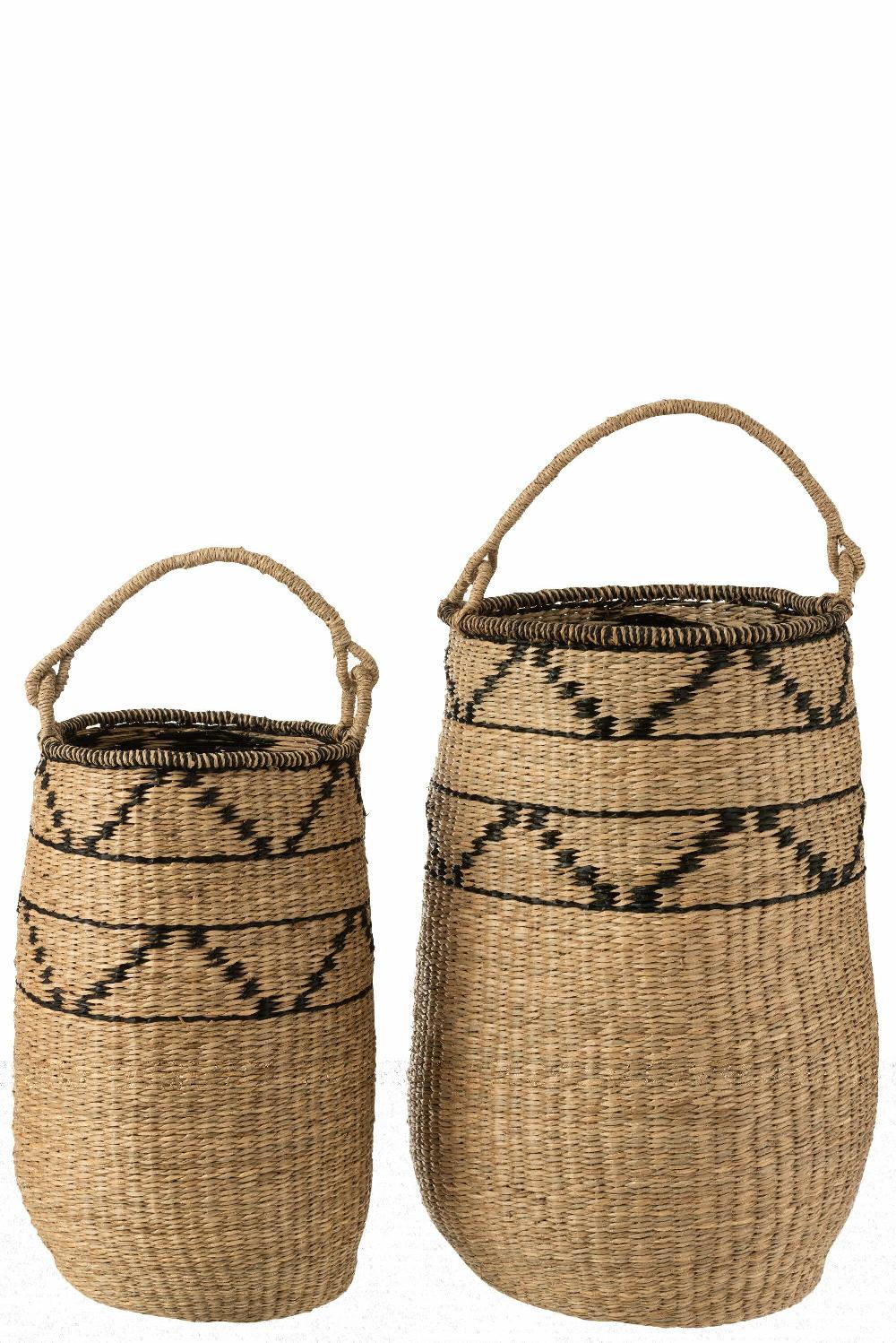 Emob Set Van 2 Manden Groot Zeegras Naturel/zwart