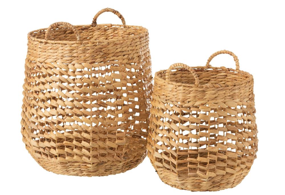 emob Set van 2 manden waterhyacinth naturel
