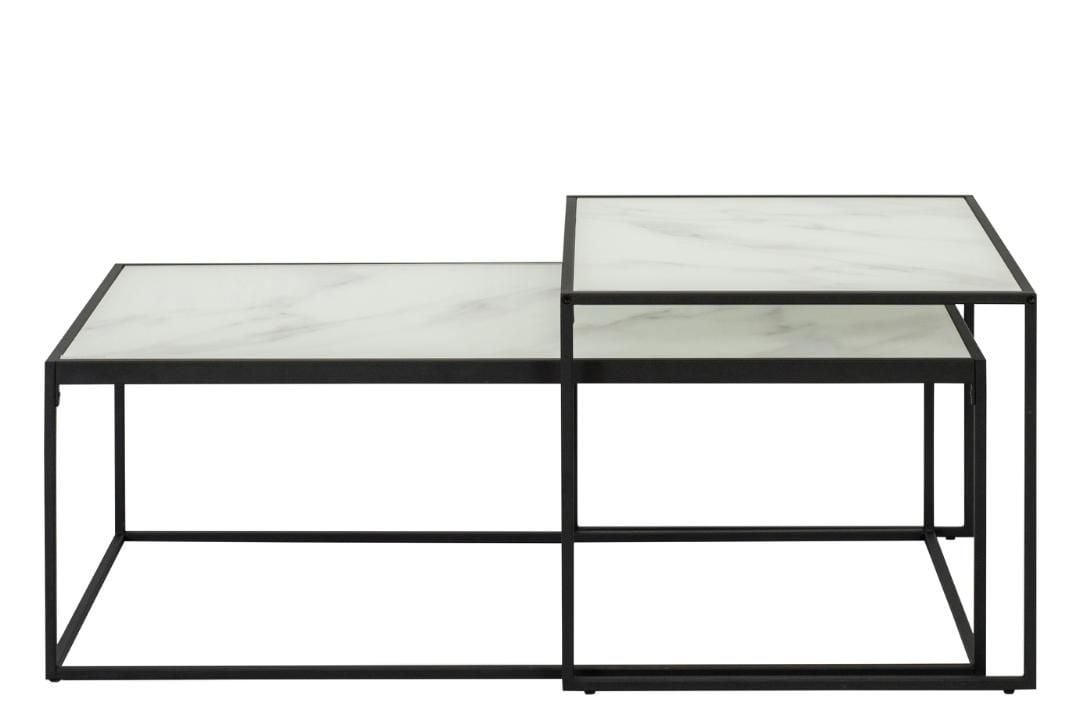 Emob Set Van 2 Salontafels Dejan - Zwart/marmer