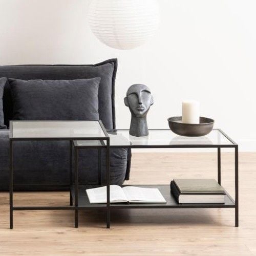 emob Set van 2 salontafels Dover - zwart
