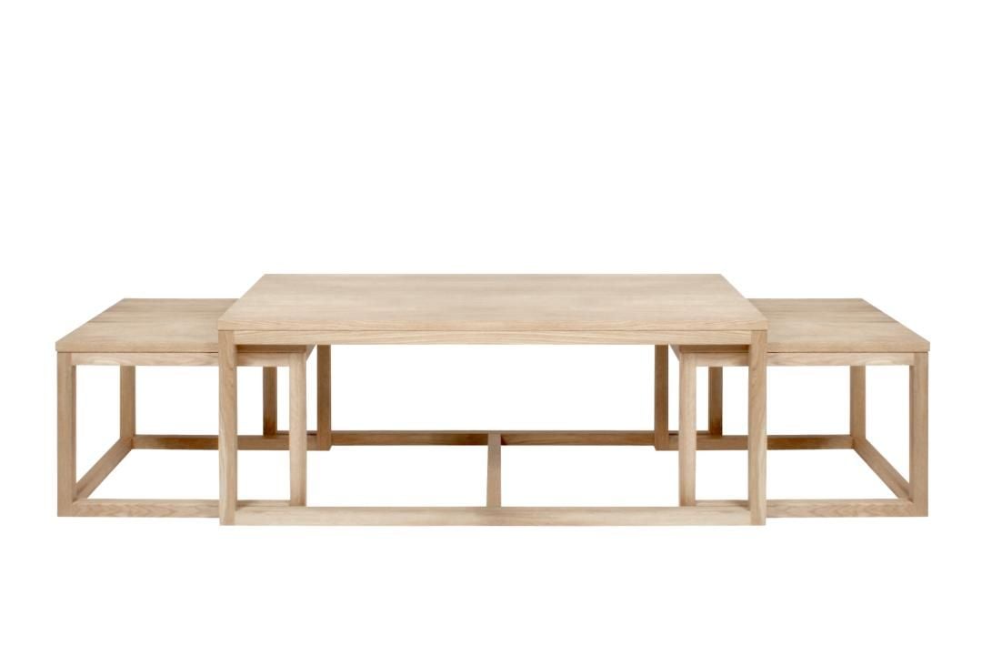Emob Set Van 3 Salontafels Cornius - Witte Eik