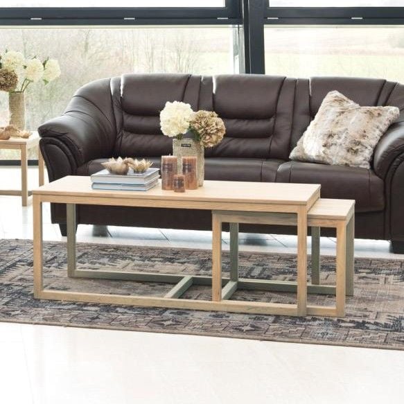 emob Set van 3 salontafels Cornius - witte eik