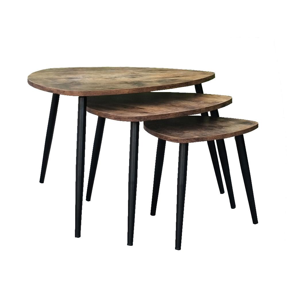 Emob Set Van 3 Salontafels Niekirk - Bruin/zwart