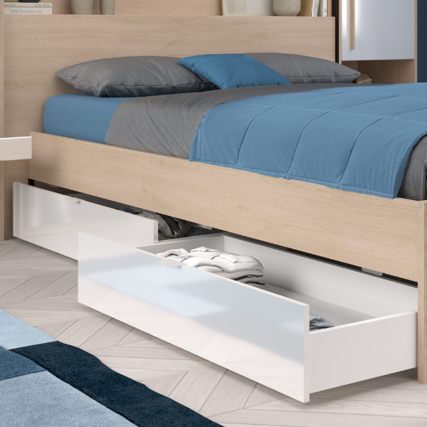 emob Set van bedlades Ponte - hoogglans wit