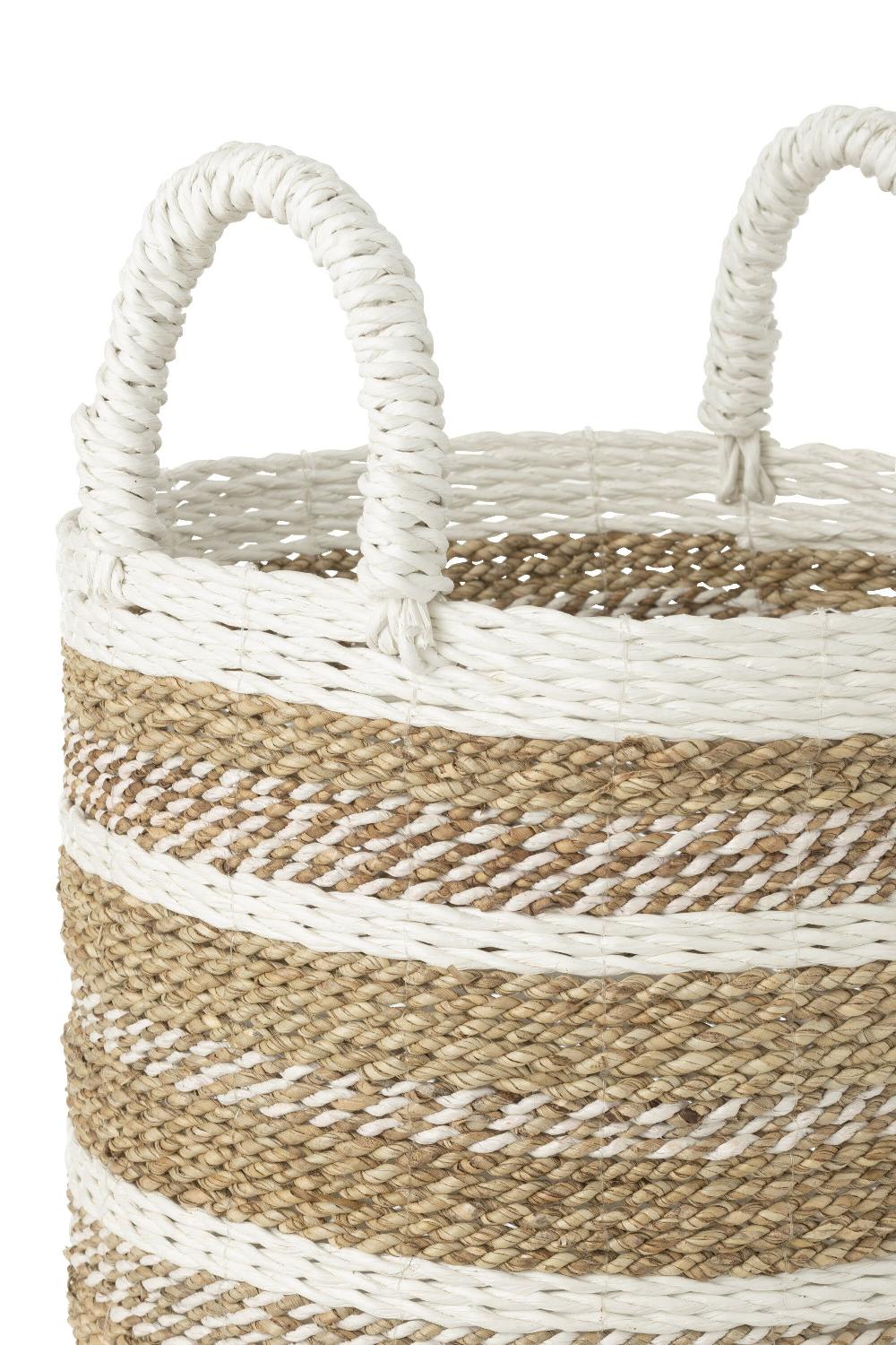 Emob Set Van Drie Manden Caro Raffia Wit/naturel
