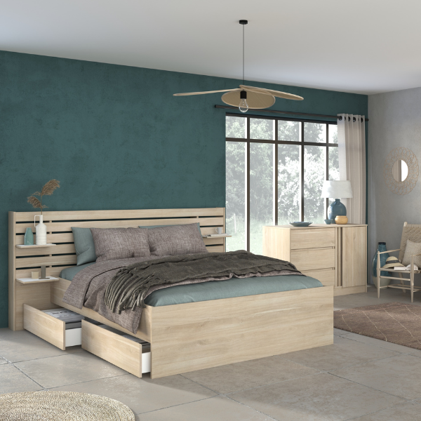 Emob Set Van Twee Lades Tokio 199cm - Eikdecor