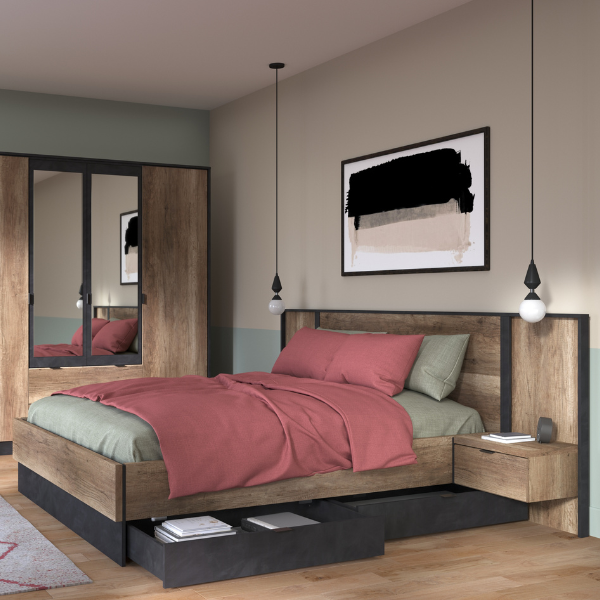 Emob Set Van Twee Lades Yuri - Antraciet