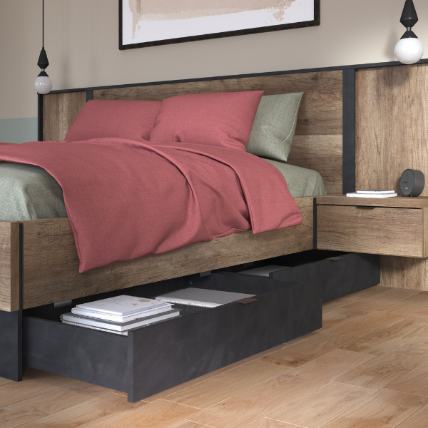 emob Set van twee lades Yuri - antraciet