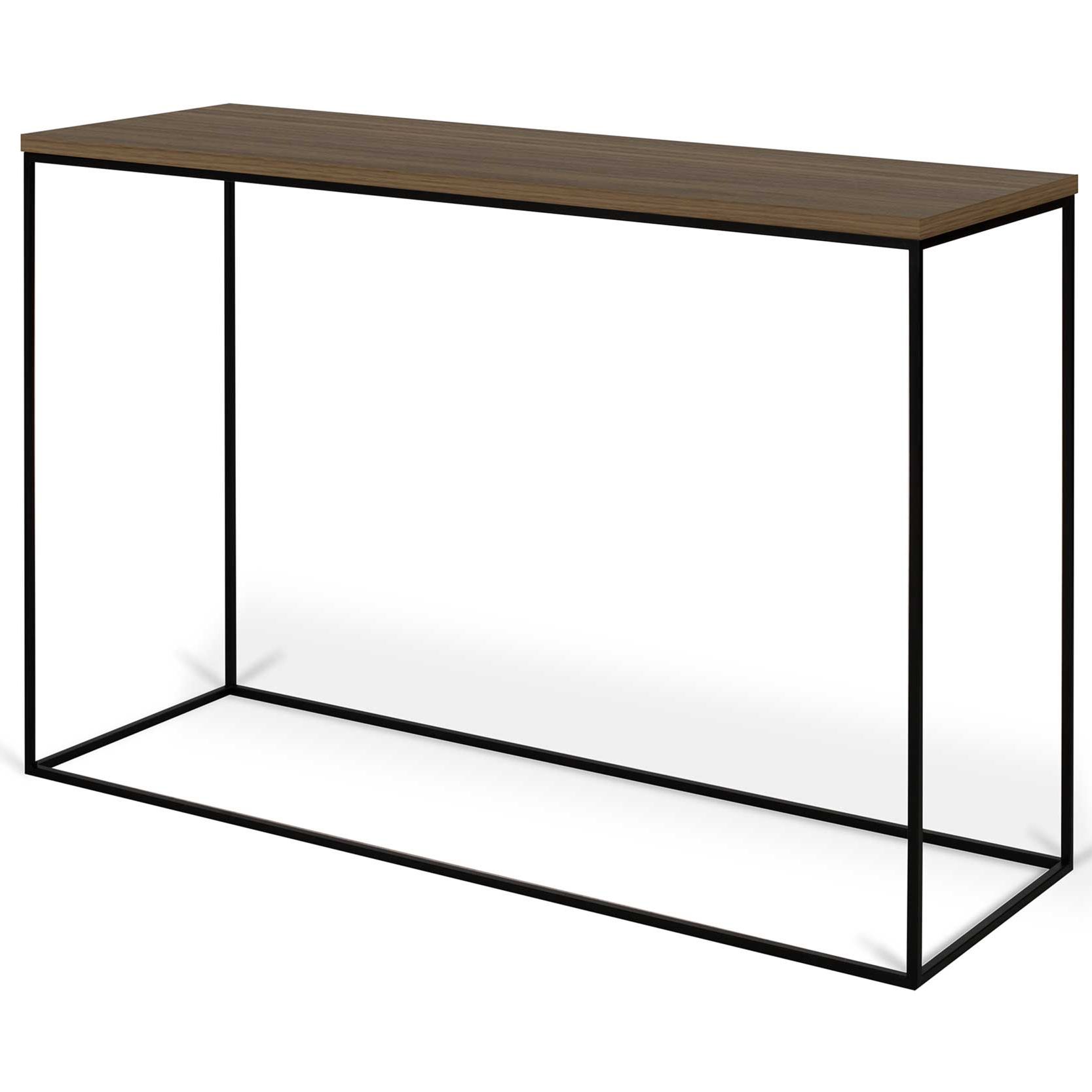 Emob Sidetable Gleam 120cm - Walnoot/staal