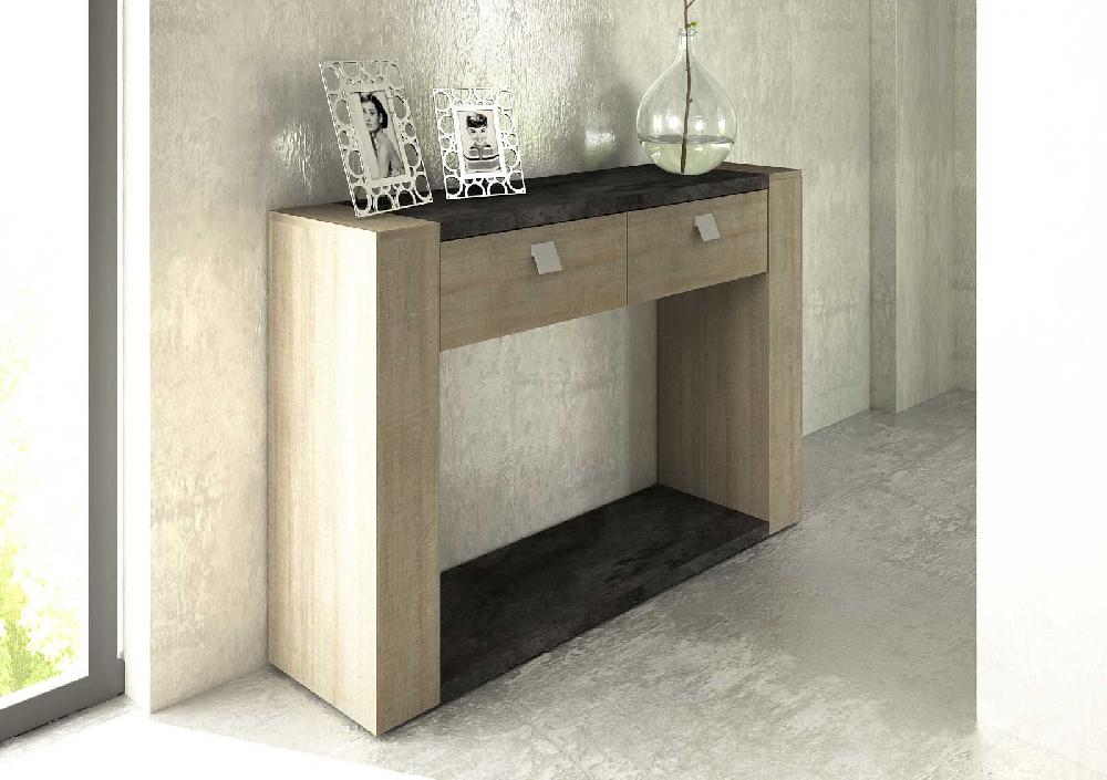 Emob Sidetable Iris 120cm Met 2 Lades - Grijs Beton