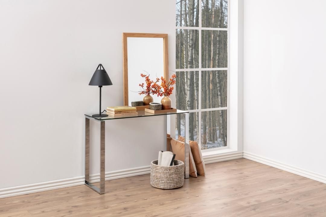 Emob Sidetable Nicola 110cm - Glazen Blad/metaal