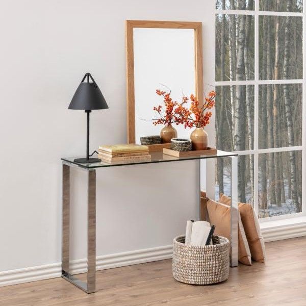 emob Sidetable Nicola 110cm - glazen blad/metaal