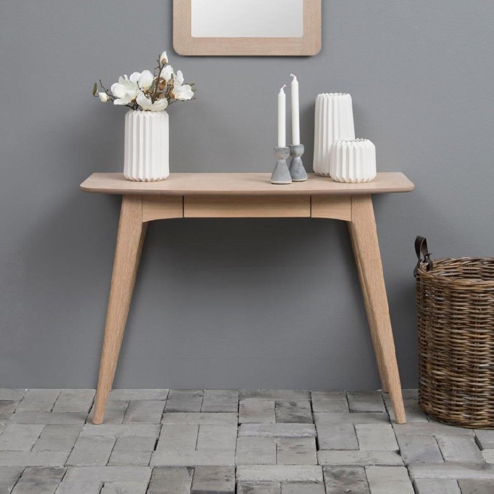 emob Sidetable Sifra 105cm 1 lade - witte eik decor