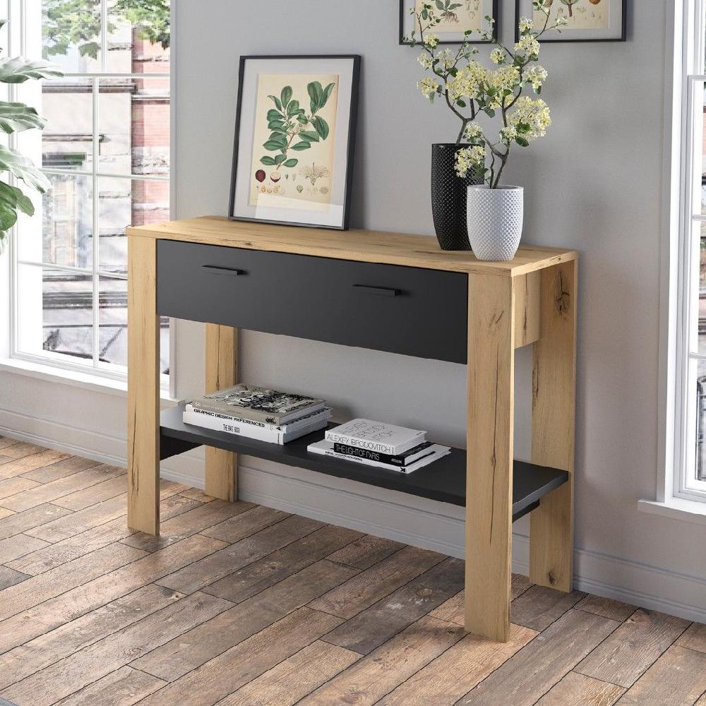 emob Sidetable Tando 1 lade - eik/zwart