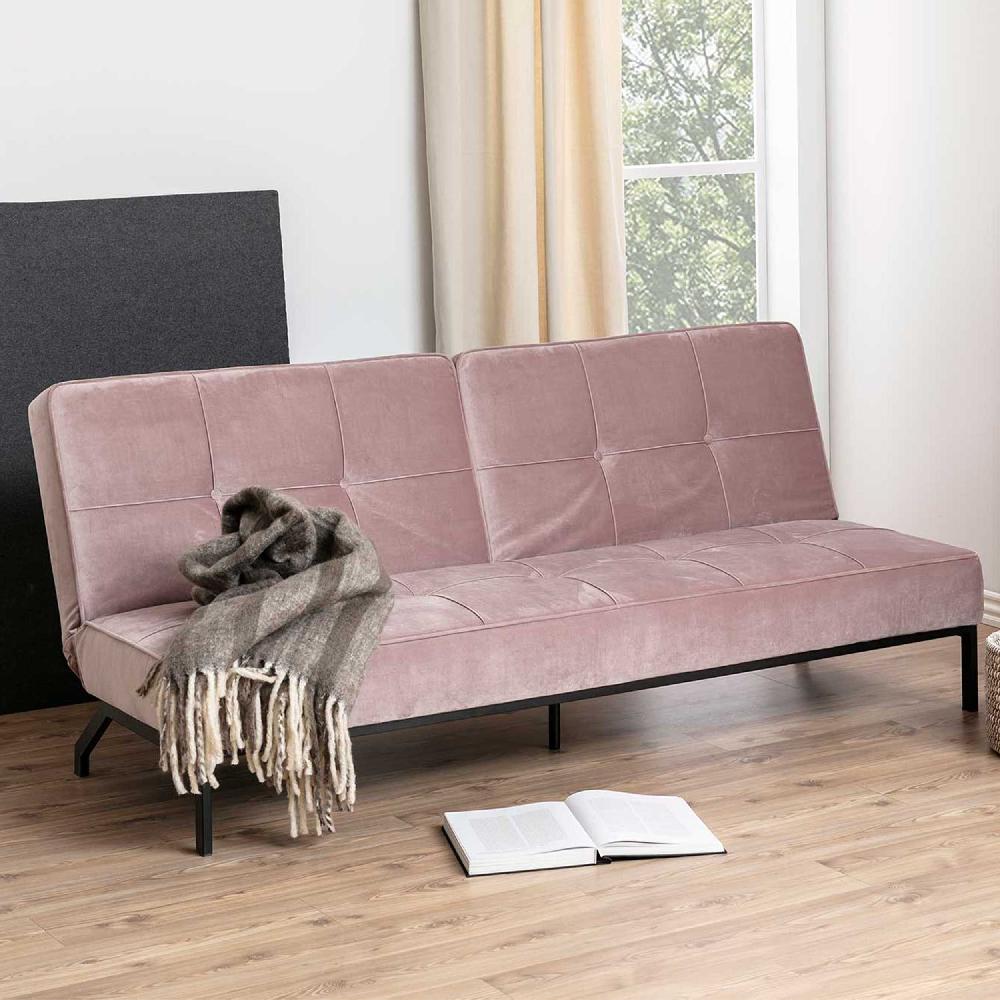 emob Slaapbank Giovanni - oudroze/zwart