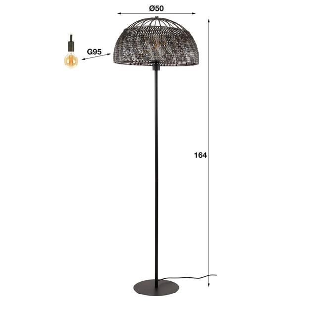 Emob Staande Lamp Amory-bruin/zwart