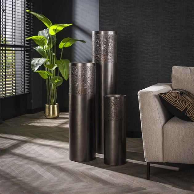 Emob Staande Lamp Cindra 90 Cm-zwart Nikkel