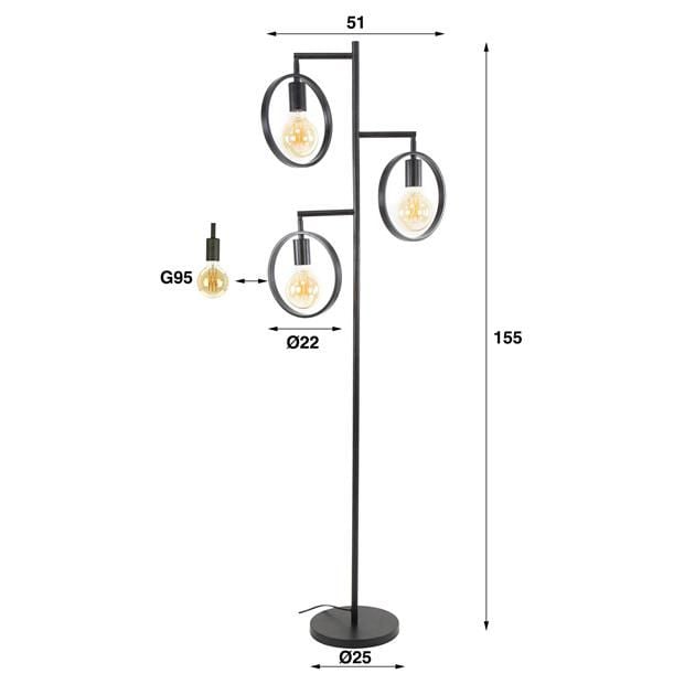 Emob Staande Lamp Rain 155 Cm-Charcoal