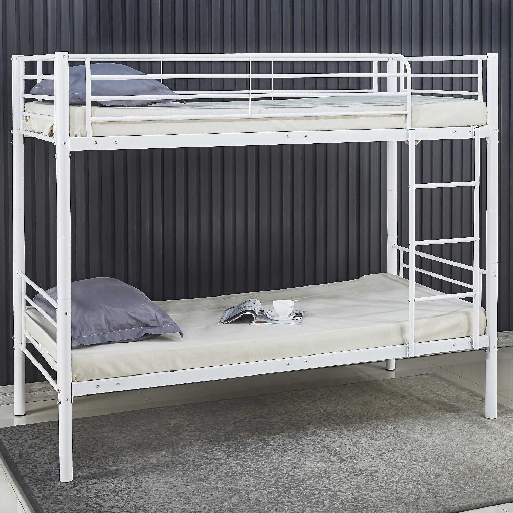 emob Stapelbed Dixie 90x200cm - metaal - mat wit