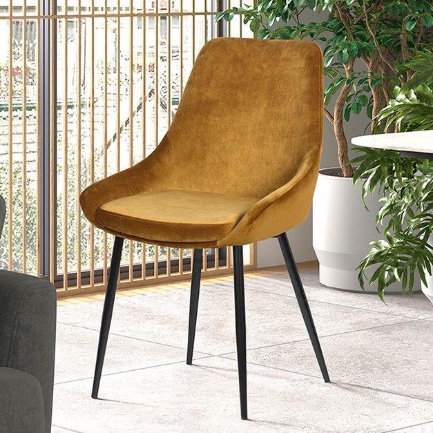 emob Stoel Mirano fluweel/metaal - goud