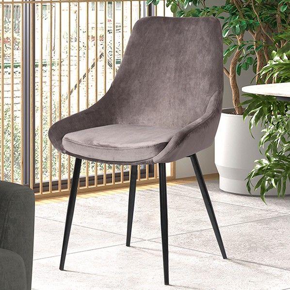 emob Stoel Mirano fluweel/metaal - grijs