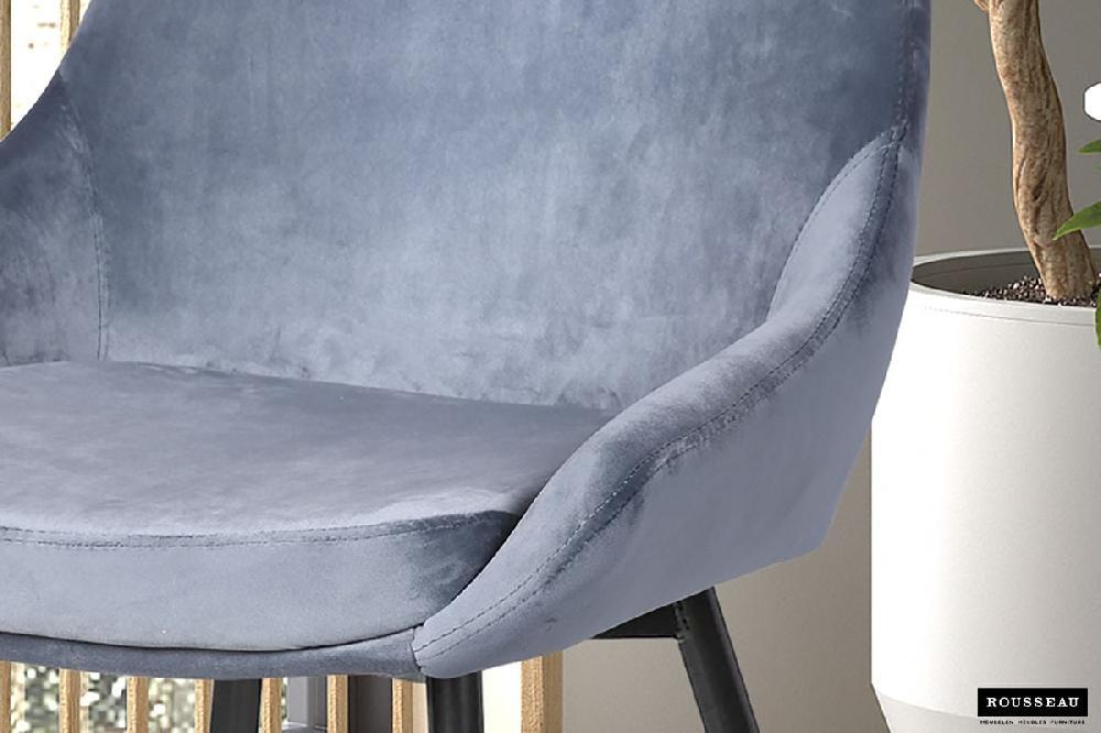 Emob Stoel Mirano Metaal/fluweel - Blauw