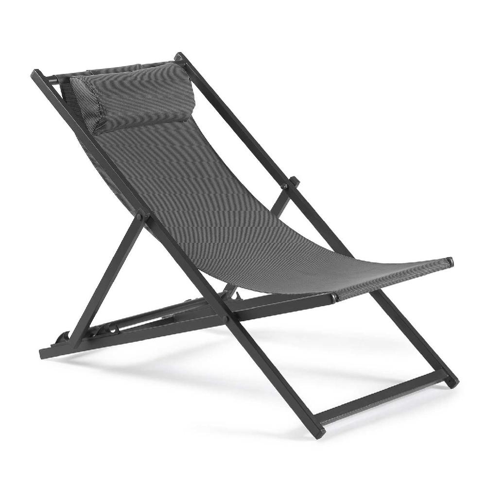 Emob Strandstoel Danira - Antraciet/zilvergrijs