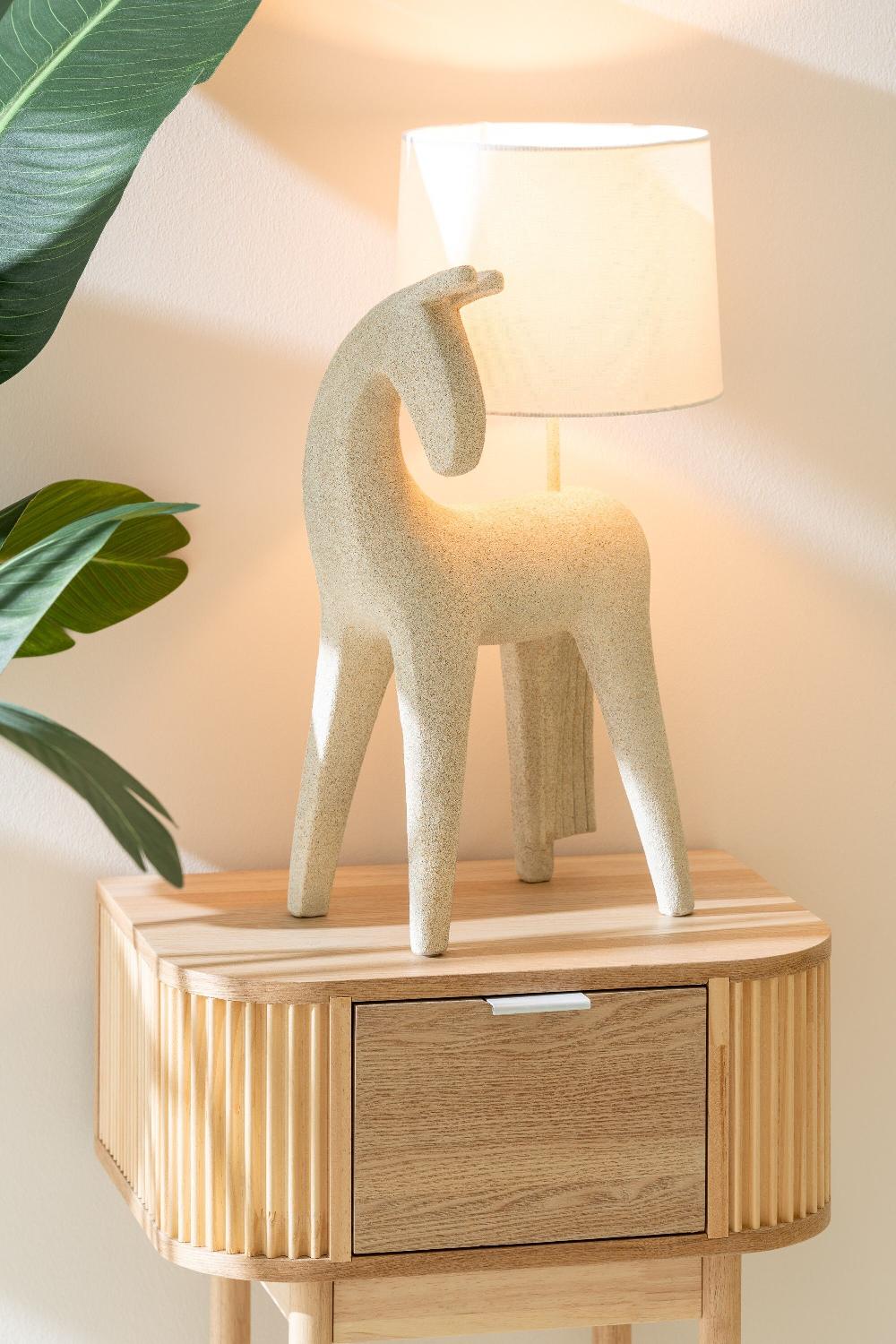 Emob Tafellamp Paard Modern Resine Beige