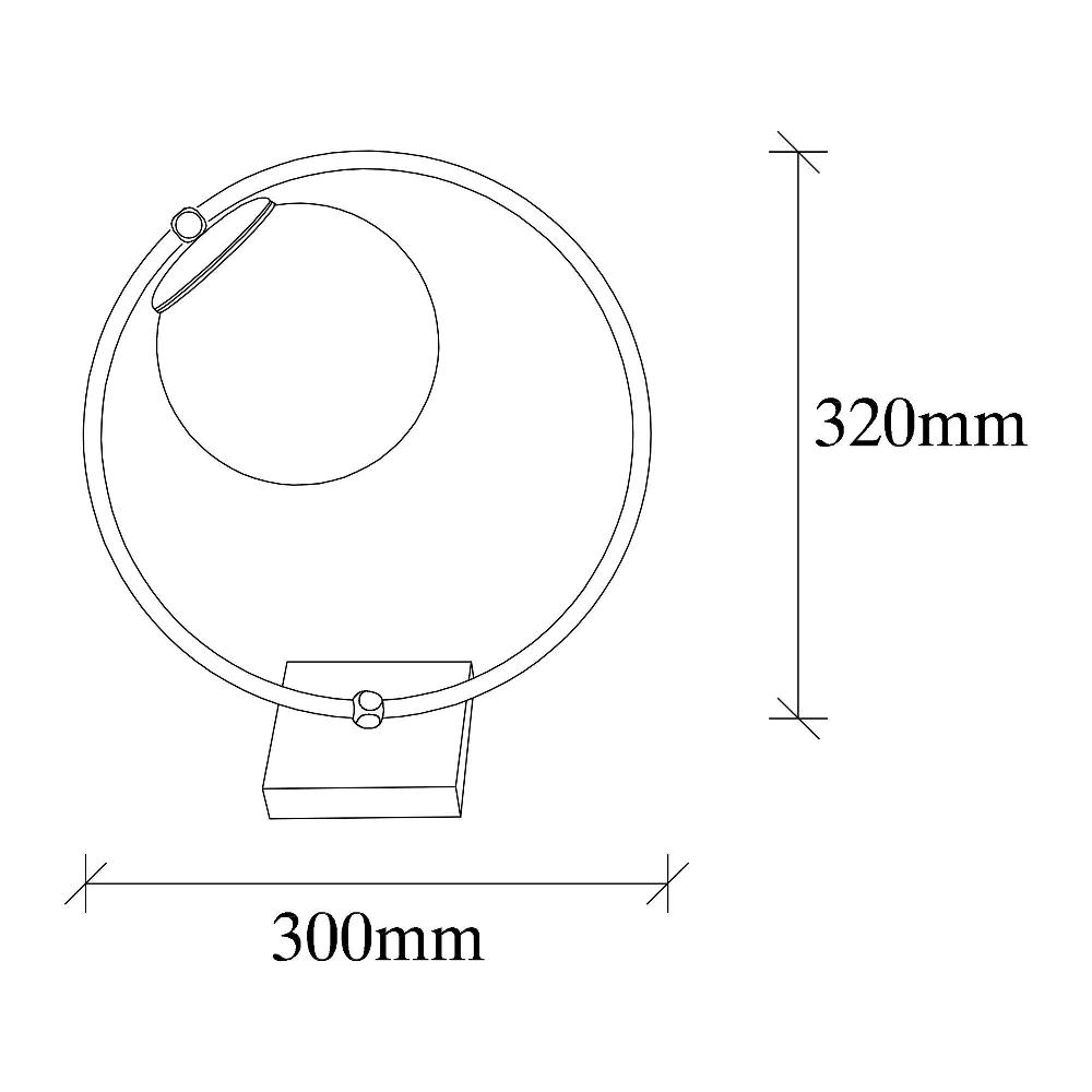 Emob Tafellamp Sheen - Ø30x15cm - Metaal - Zwart