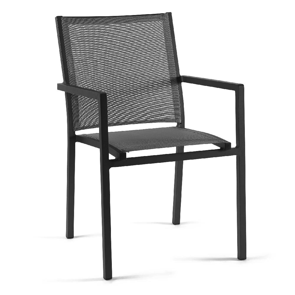 emob Tuinstoel Arianne - antraciet/zilvergrijs