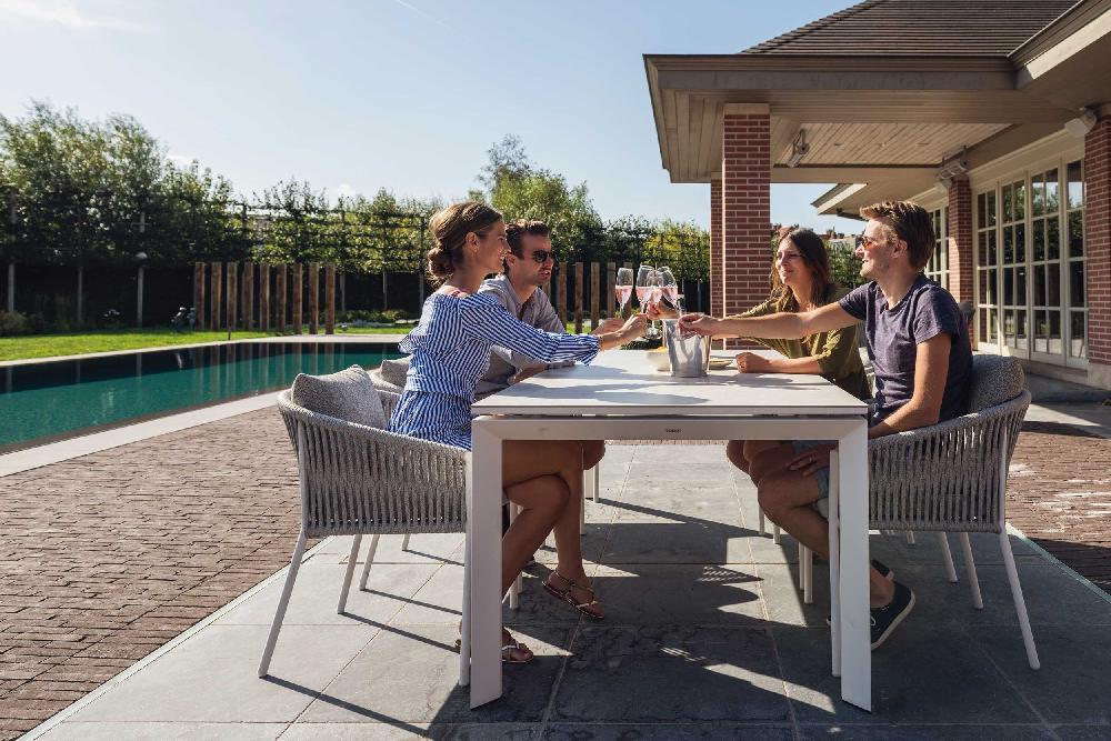 Emob Tuinstoel Equator - Wit/lichtgrijs