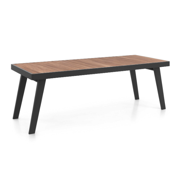 Emob Tuintafel Corsica 220cm - Zwart/teak