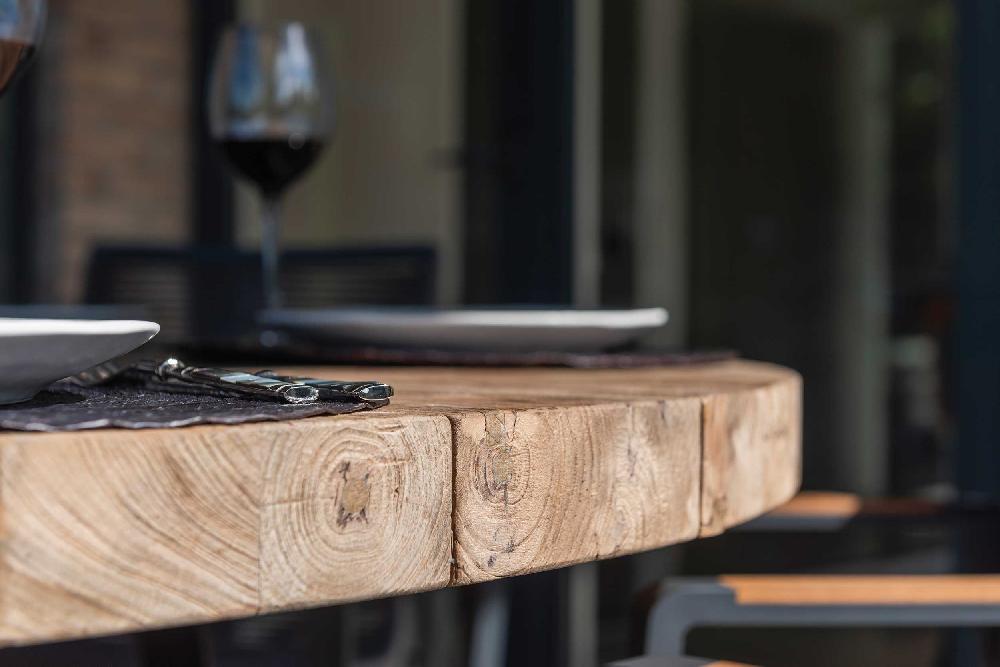 Emob Tuintafel Margarite Ø160 - Zwart/teak