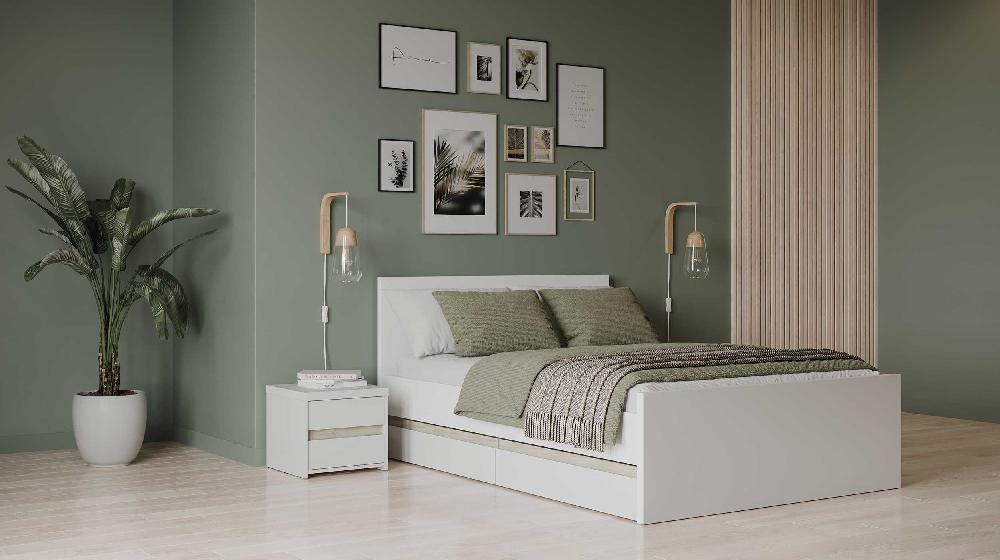 Emob Tweepersoonsbed Clyde - 140x190/200cm - Wit