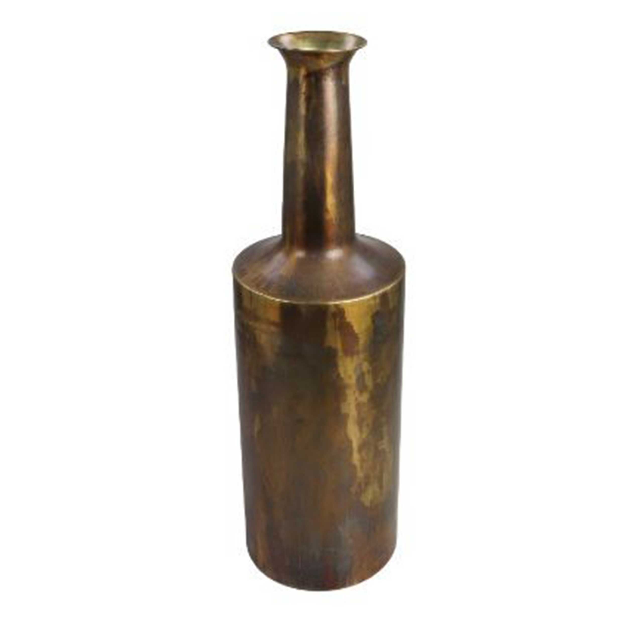 Emob Vaas Bergamo - Ø17x55cm - Metaal - Oud Goud