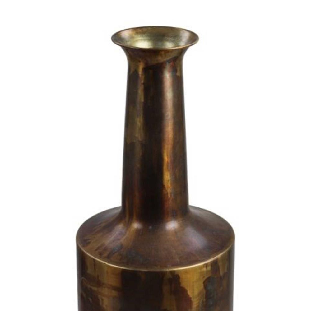Emob Vaas Bergamo - Ø17x55cm - Metaal - Oud Goud