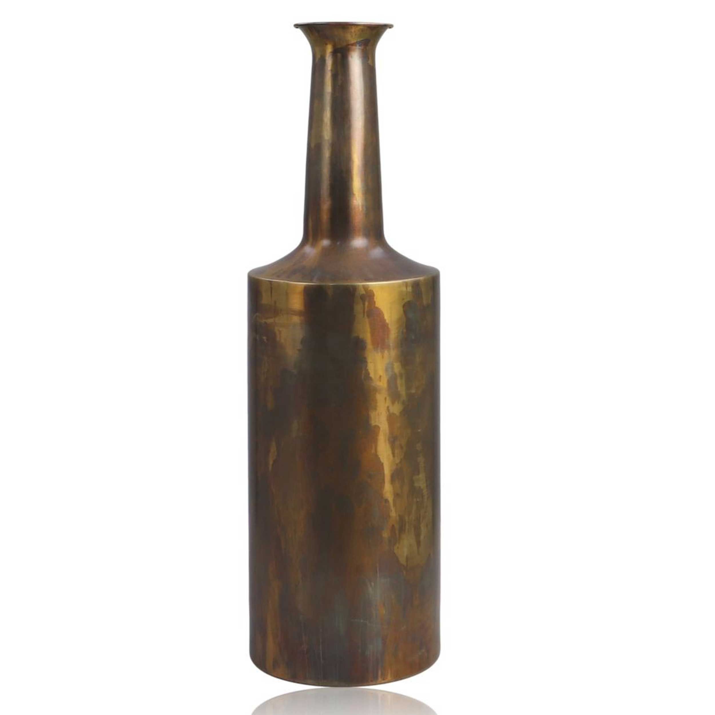 Emob Vaas Bergamo - Ø17x55cm - Metaal - Oud Goud