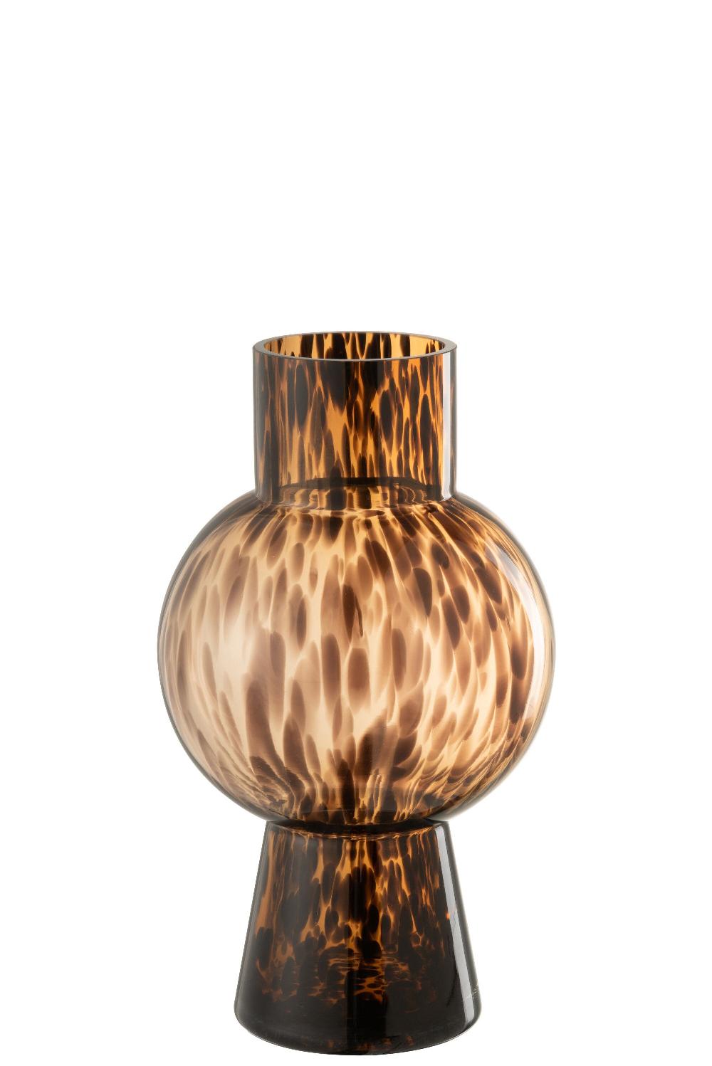 emob Vaas bol stip bruin glas medium