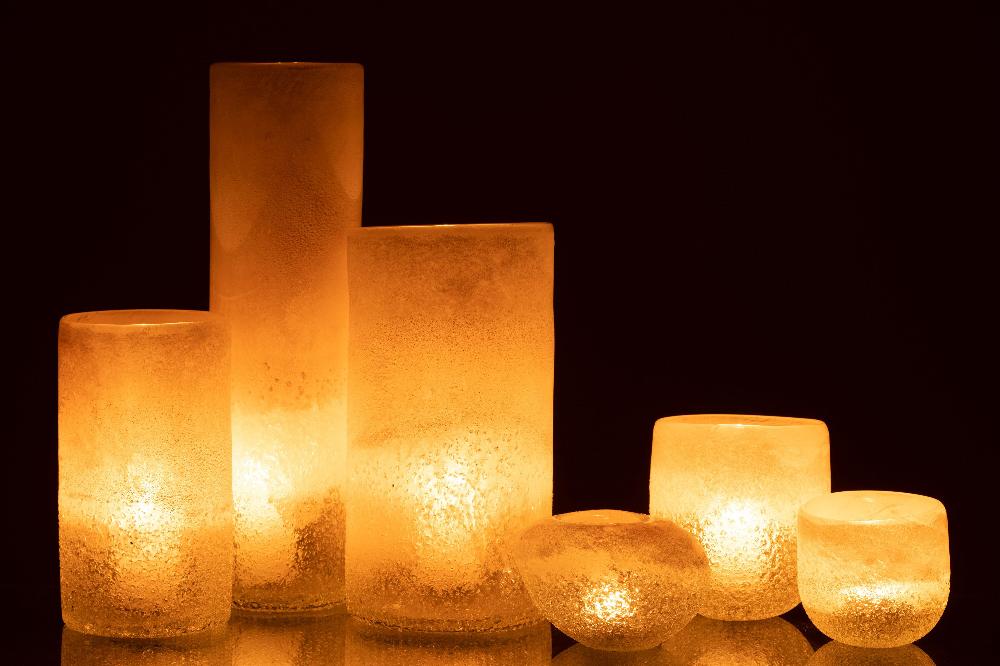 Emob Vaas Cilinder Glas Beige Large