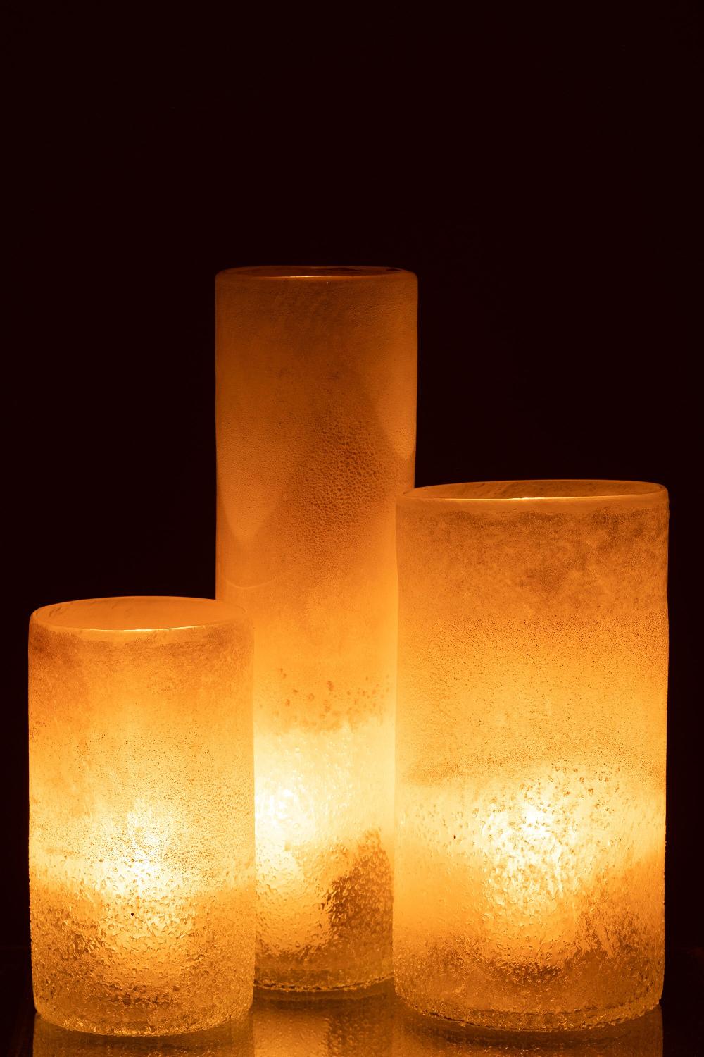 Emob Vaas Cilinder Glas Beige Large