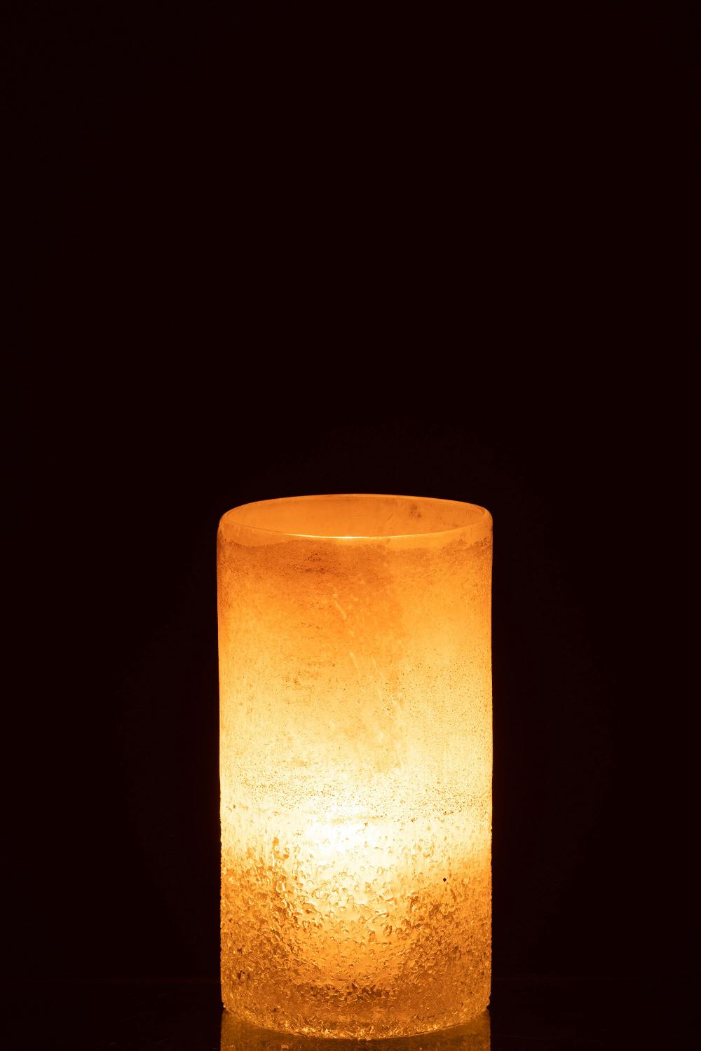 Emob Vaas Cilinder Glas Beige Small