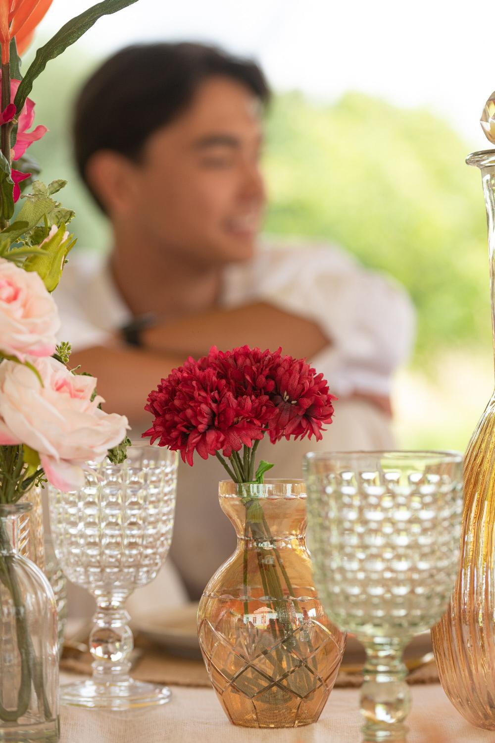 Emob Vaas Geruit Glas Mix Assortiment Van 3