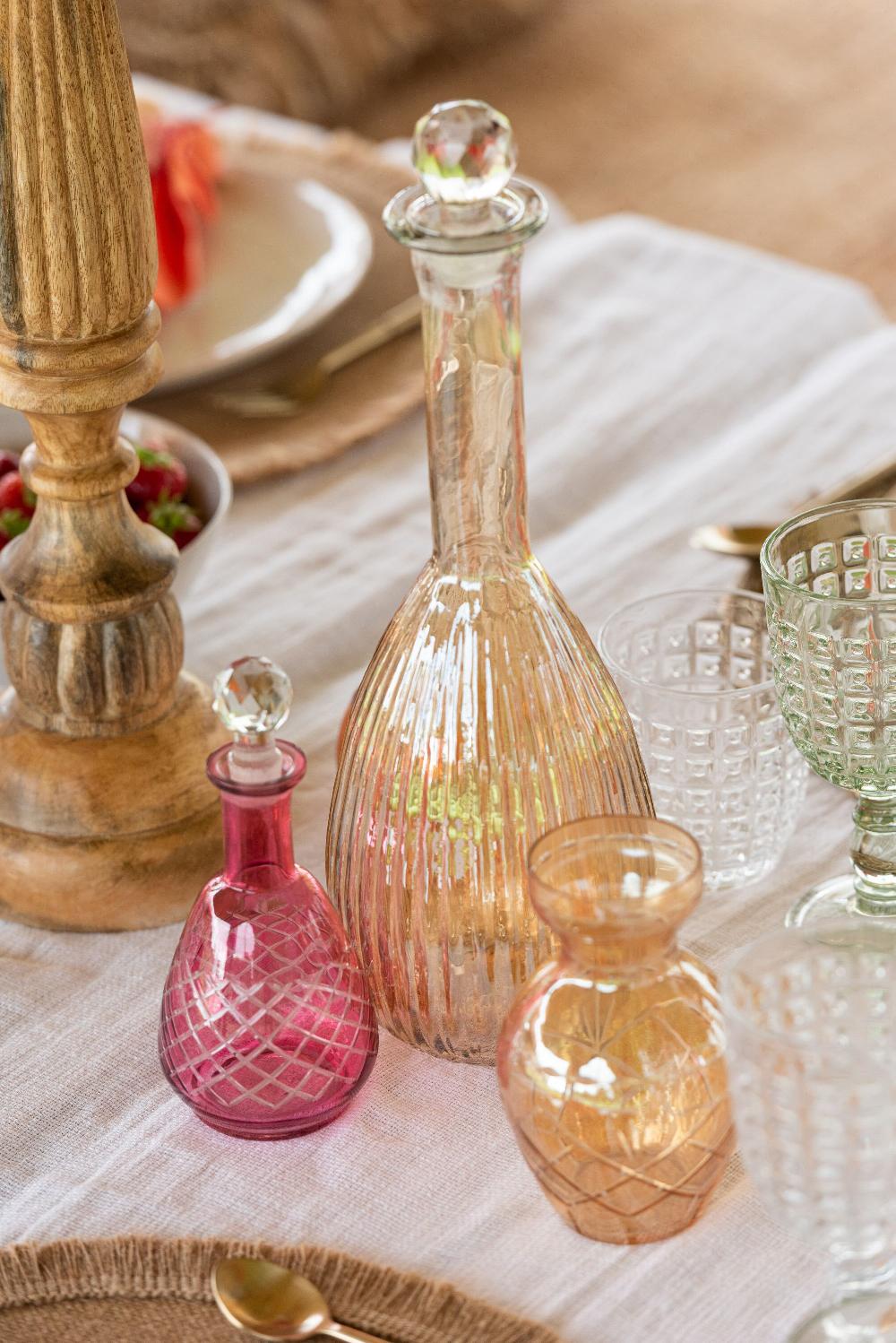 Emob Vaas Geruit Glas Mix Assortiment Van 3